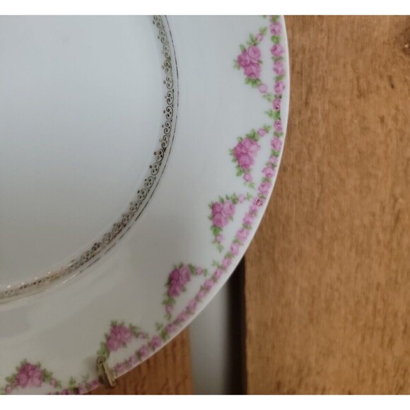 Plate Dish Salad Dessert  Bavaria US Zone  8" Floral Vintage - Picture 2 of 3
